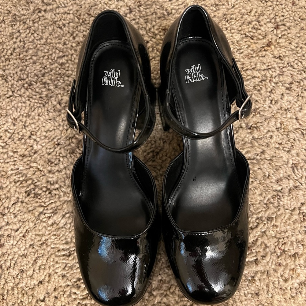 Wild Fable Darcy Black Patent Platform Heels.